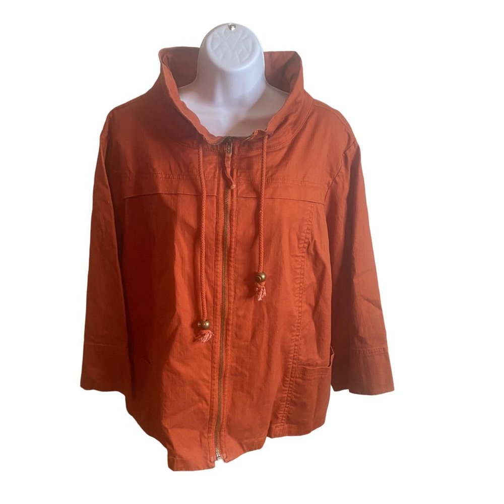 Lara Lane Woman size 16W orange zip front jacket